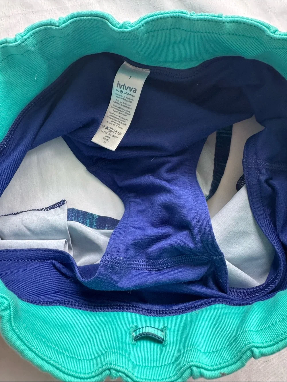 Ivivva Girls Speedy Running Shorts Size 7 Teal Green Teal Blue Purple Space Dye
